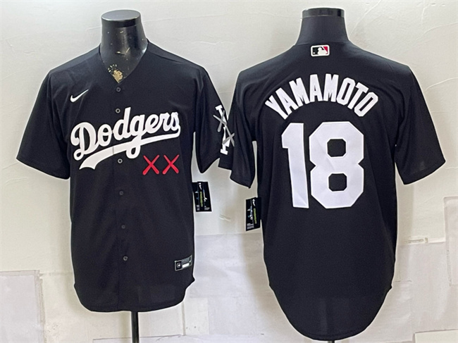 Men's Los Angeles Dodgers x KAWS #18 Yoshinobu Yamamoto Black Vapor Premier Limited Stitched Baseball Jersey Men's Los Angeles Dodgers x KAWS #18 Yoshinobu Yamamoto Black Vapor Premier Limited Stitched Baseball Jersey